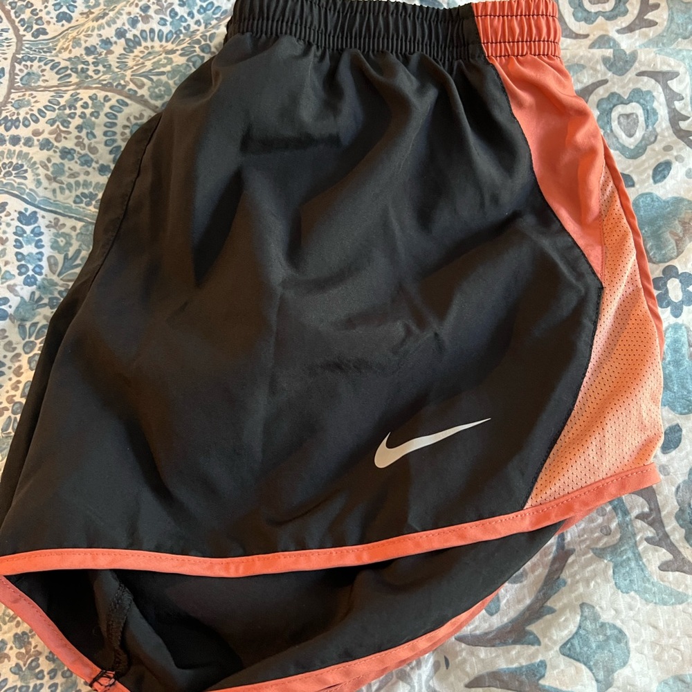 Women’s Medium Nike Black with Orange & Blue on side Dri-Fit Shorts